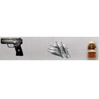 Borner komplekt õhupüstol W118 + CO2 12g + BBs "BORNER-Premium" cal. 4,5mm