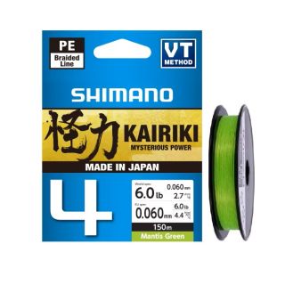Nöör Shimano Kairiki 4 Mantis green 150m 0.06mm 4.4kg