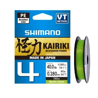 Nöör Shimano Kairiki 4 Mantis green 150m 0.28mm 26.0kg