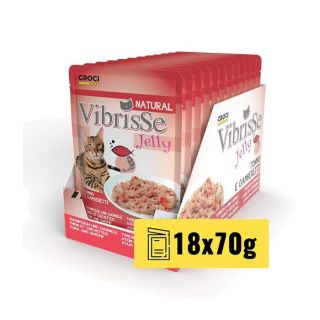 Vibrisse Natural Tarretis Kassile Tuunikala ja Krevettidega 70g x 18tk