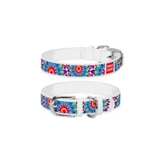 WAUDOG Kaelarihm "Flowers" 25mm x 38-49cm Valge
