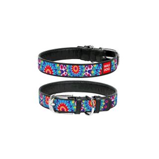 WAUDOG Kaelarihm Flowers 25mm x 38-49cm Must