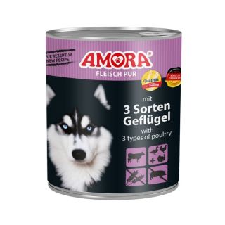 Amora 3 Sorten Geflügel Koerakonserv (Veise-, Pardi-, Kana- ja Kalkunilihaga) 800g