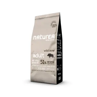 Naturea Naturals Wild Boar kvaliteetne sööt täiskasvanud koertele (51% metssealihaga) 12kg
