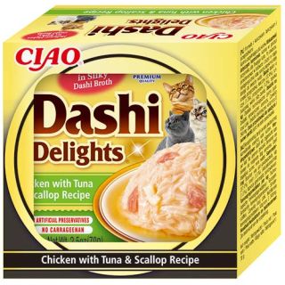 Inaba Dashi Delights Chicken with Tuna & Scallop konserv kassile 70g