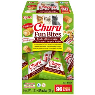 Churu FUN BITES Chicken Recipe wraps Chicken with Pumpkin kassimaius 8 x 12g