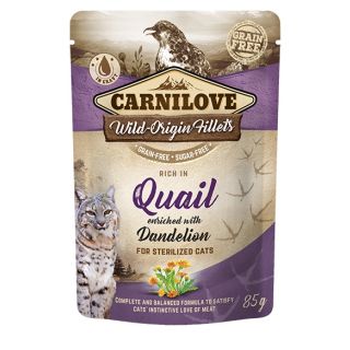 Carni Love Cat Pouch Quail with Dandelion einekotike steriliseeritud kassidele 85g