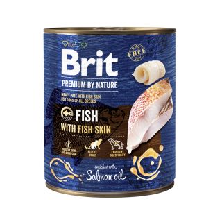 Brit Premium by Nature konserv Fish with Fish Skin koertele 800g