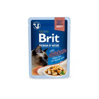 Brit Premium Delicate Chicken Fillets in Gravy märgtoit steriliseeritud kassidele 85g