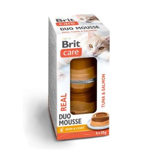 Brit Care Double Mousse Real Tuna & Salmon märgtoit kassidele 6x25g