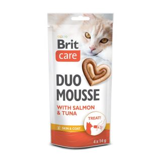 Brit Care Creamy Duo Mousse with Salmon and Tuna maius kassile 4x14g