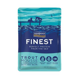 Fish4Dogs Finest Mousse einekotike koertele, forelliga 100 g