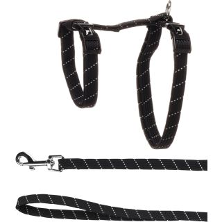 Flamingo Elza suurtele kassidele traksid ja rihm, must