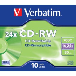 CD-RW 700MB 16-24x 43192 jewel Verbatim EOL