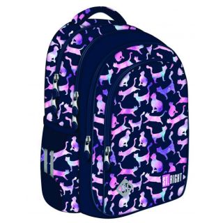 Seljakott 16" "Kosmose kassid" ergonoomilise ventileeruvast materjalist seljatoestusega. St.Right