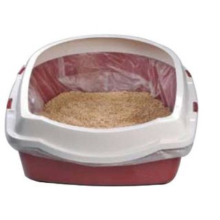 Open cat toilet with border ECO (M) 43x56x14 cm bordo