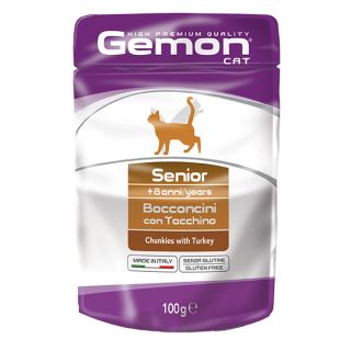 Gemon Wet Cat pouch Senior with turkey 100 g