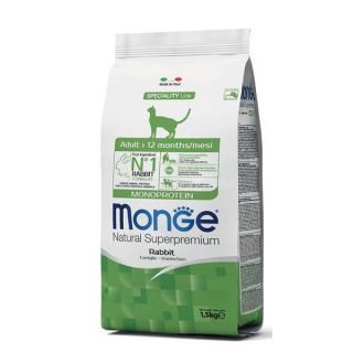 MONGE Adult Monoprotein Rabbit 1,5kg - cat food