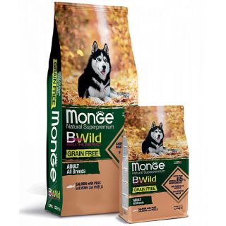 Monge BWILD GF Adult Salmon with Peas 12 kg
