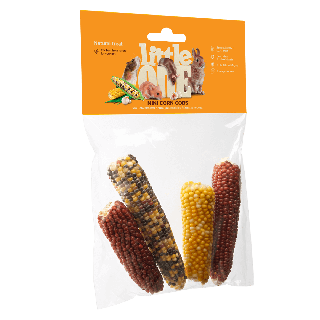 Little One Mini Corn Cobs. Natural treat for all small mammals, 130 g